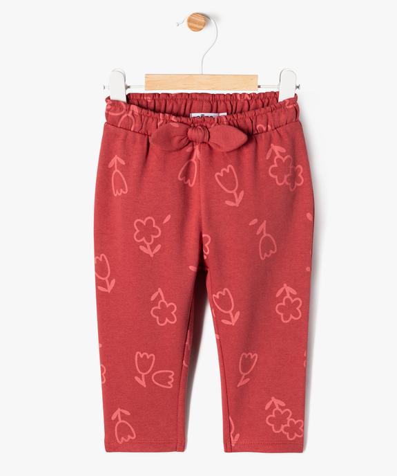 Pantalon en maille à motifs fleuris bébé fille vue1 - GEMO(BEBE DEBT) - GEMO