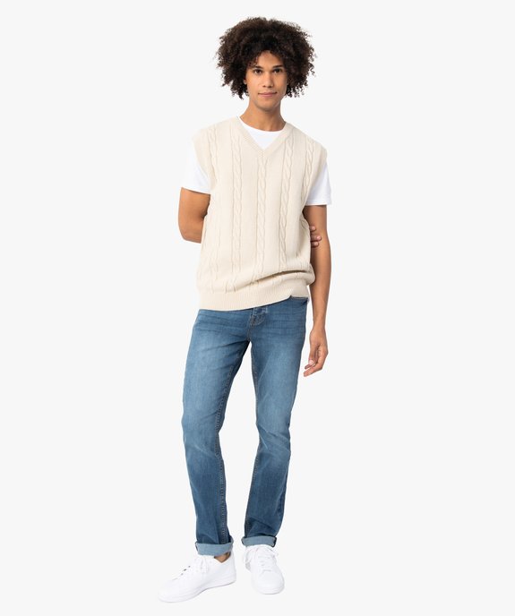 Pull homme sans manches à torsades vue5 - GEMO (HOMME) - GEMO