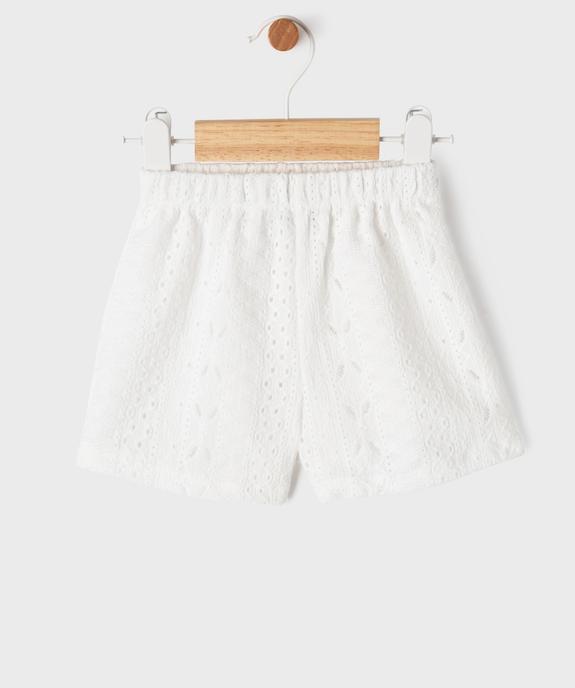Short en maille ajourée avec taille élastique bébé fille vue1 - GEMO(BEBE DEBT) - GEMO