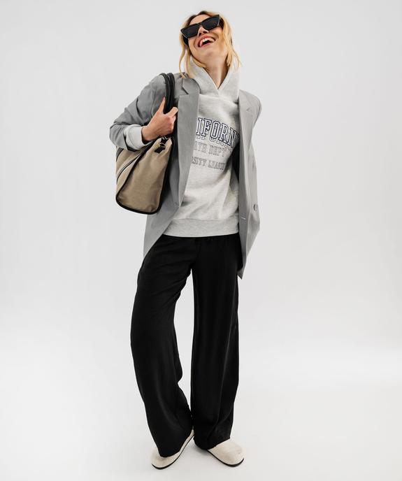 Pantalon ample en satin froissé femme vue4 - GEMO 4G FEMME - GEMO