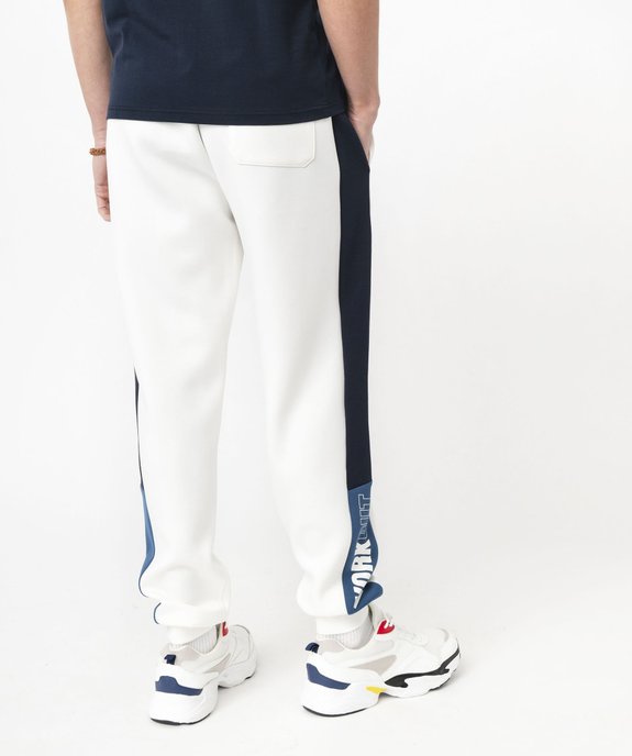 Jogging en maille à bandes contrastantes homme vue3 - GEMO (HOMME) - GEMO