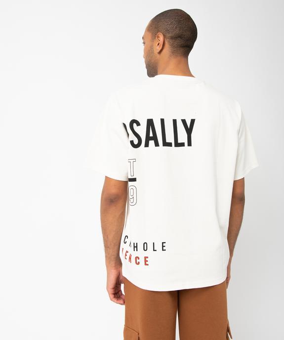 Tee-shirt homme à manches courtes oversize avec inscriptions vue3 - GEMO (HOMME) - GEMO