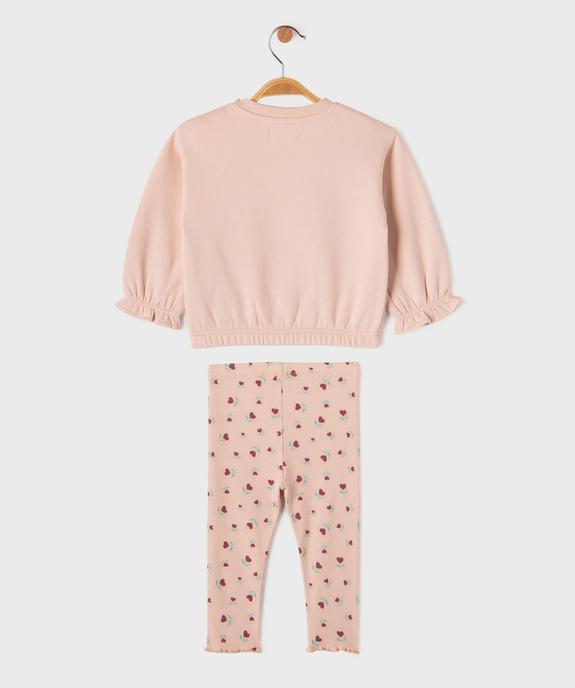 Ensemble 2 pièces sweat + legging bébé fille vue4 - GEMO(BEBE DEBT) - GEMO
