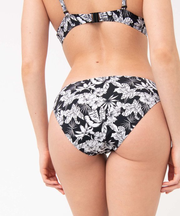 Bas de maillot de bain femme forme culotte à motifs fleuris vue2 - GEMO 4G FEMME - GEMO