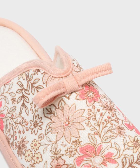 Chaussons mules à motifs fleuris semelle femme vue6 - GEMO(HOMWR FEM) - GEMO