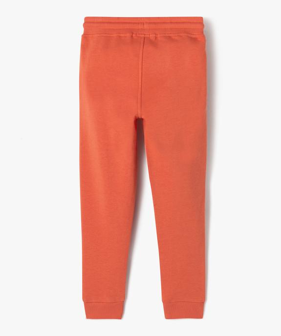 Pantalon de jogging en molleton uni garçon vue3 - GEMO (ENFANT) - GEMO