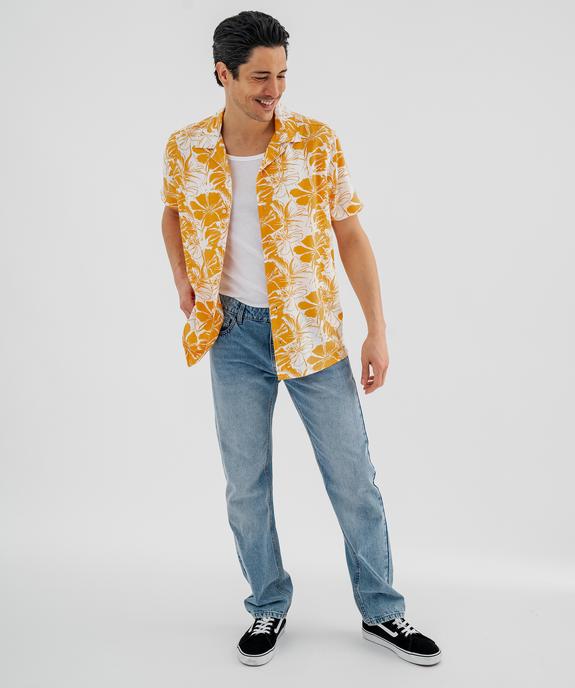 Chemise manches courtes et col cubain en viscose majoritaire homme vue4 - GEMO 4G HOMME - GEMO