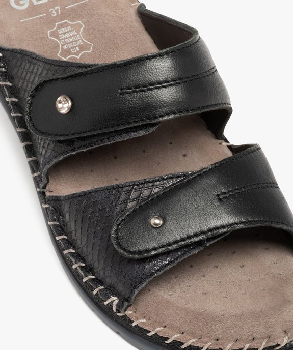 Mules femme confort à brides ajustables en cuir vue6 - GEMO (CONFORT) - GEMO