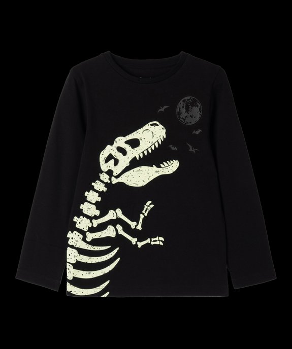 Tee-shirt à manches longues avec motif dino phosphorescent garçon vue3 - GEMO 4G GARCON - GEMO