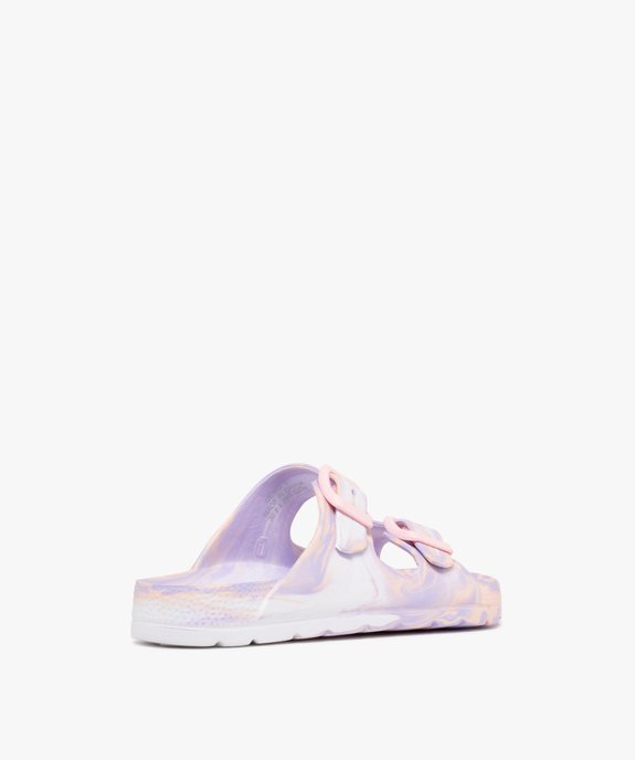 Mules de piscine fille à double brides à boucle tie and dye vue4 - GEMO (PLAGE) - GEMO