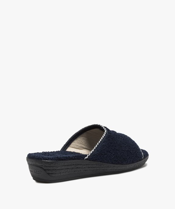 Mules femme confort en tissu éponge et talon compensé vue4 - GEMO(HOMWR FEM) - GEMO