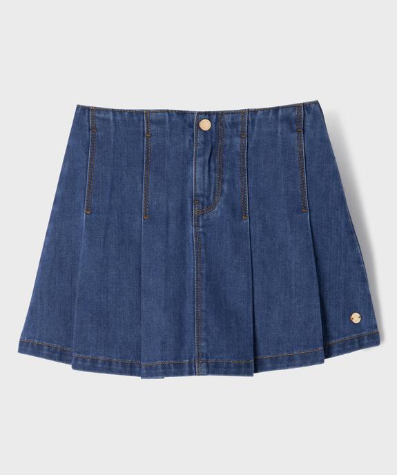Jupe plissée en jean fille - LuluCastagnette vue1 - LULUCASTAGNETTE - GEMO