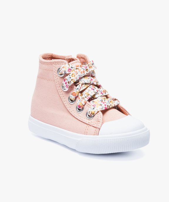 Baskets montantes fille en toile et lacets liberty vue2 - GEMO(BEBE DEBT) - GEMO