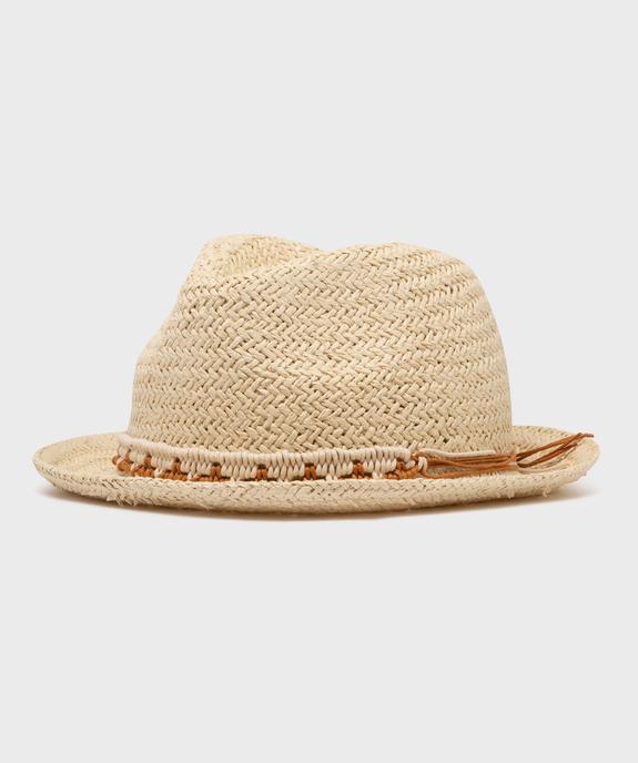 Chapeau de paille avec cordon tressé femme vue1 - GEMO (ACCESS) - GEMO