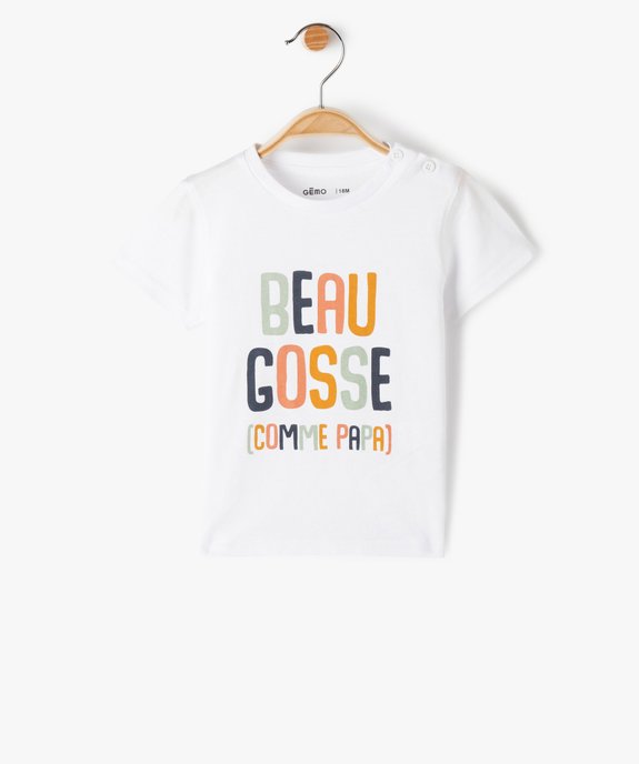 Tee-shirt bébé garçon avec message vue1 - GEMO(BEBE DEBT) - GEMO
