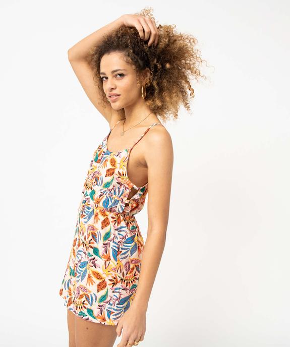 Combishort femme imprimé à fines bretelles vue1 - GEMO(FEMME PAP) - GEMO
