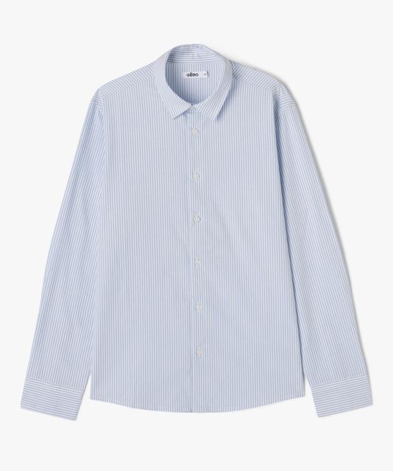 Chemise rayée en coton garçon vue1 - GEMO (JUNIOR) - GEMO