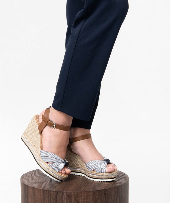 Sandales femme compensées dessus en toile - Tom Tailor vue1 - TOM TAILOR - GEMO