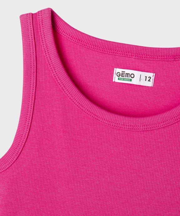 Débardeur en maille côtelée coupe courte fille vue2 - GEMO 4G FILLE - GEMO