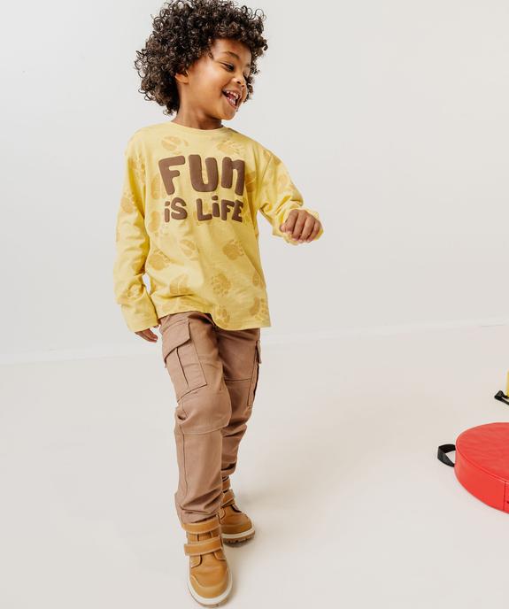 T-shirt manches longues slogan fun garçon vue2 - GEMO 4G GARCON - GEMO