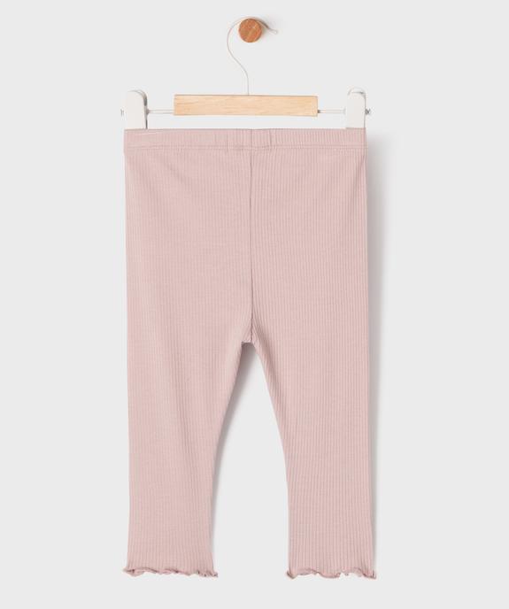 Legging en maille côtelée et finitions froncées bébé fille vue3 - GEMO 4G BEBE - GEMO