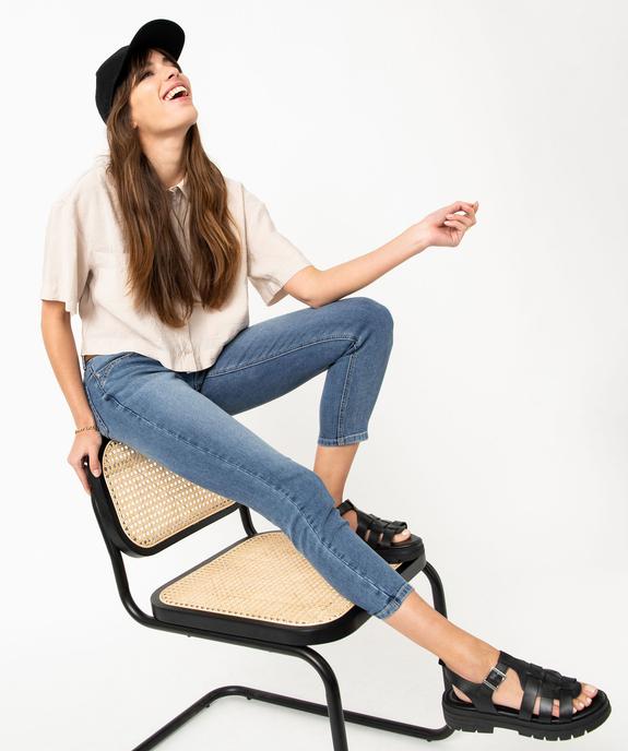 Jean slim longueur 7/8ème avec ceinture femme vue5 - GEMO 4G FEMME - GEMO