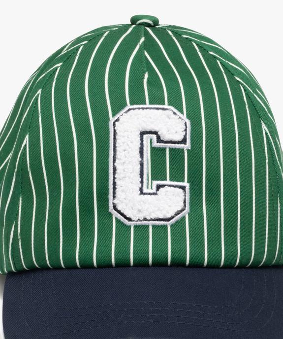 Casquette rayée avec logo en maille bouclette garçon - Camps United vue2 - CAMPS - GEMO