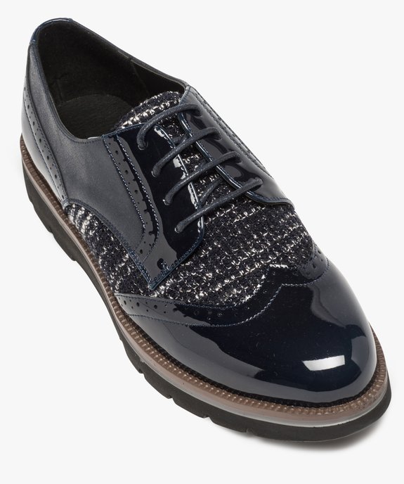 Derbies femme vernis et pailletés vue5 - GEMO (CASUAL) - GEMO