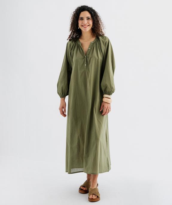 Robe longue à manches longues esprit bohème femme vue1 - GEMO(FEMME PAP) - GEMO