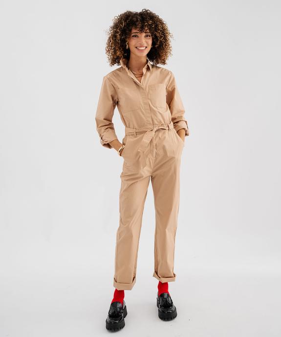 Combinaison pantalon à manches longues en coton femme vue3 - GEMO(FEMME PAP) - GEMO