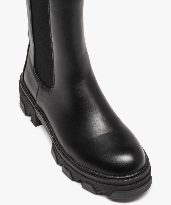 Boots femme Chelsea unies à semelle épaisse et crantée vue5 - GEMO (CASUAL) - GEMO