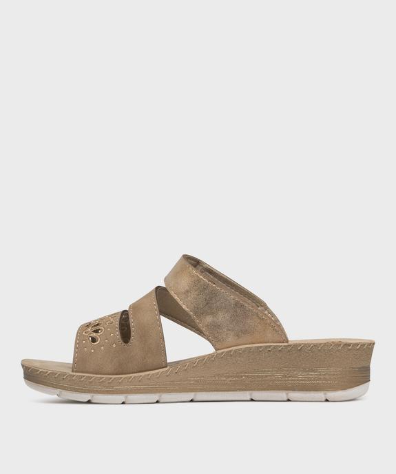 Mules confort à brides fantaisie avec scratch femme vue4 - G'FLEX - GEMO