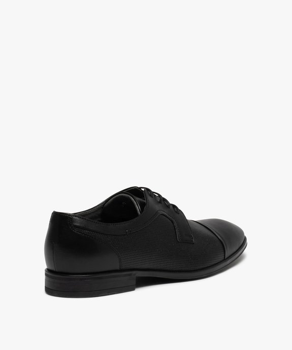 Derbies homme dessus cuir uni perforé - Tanéo vue4 - TANEO - GEMO