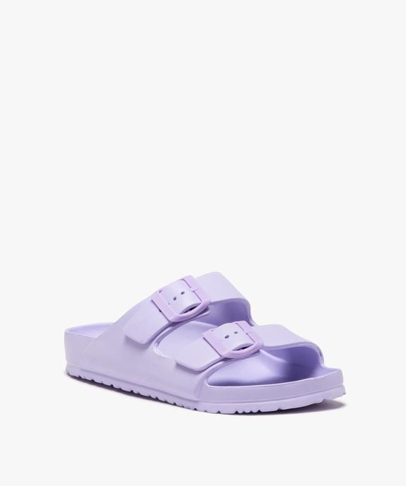 Mules de piscine femme unies avec brides à boucle vue2 - GEMO (PLAGE) - GEMO