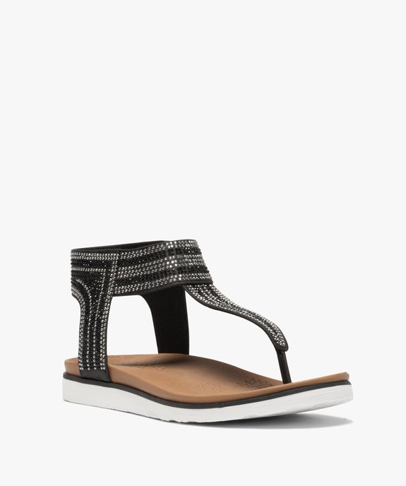 Sandales femme à entre-doigts et à strass - Skechers vue2 - SKECHERS - GEMO
