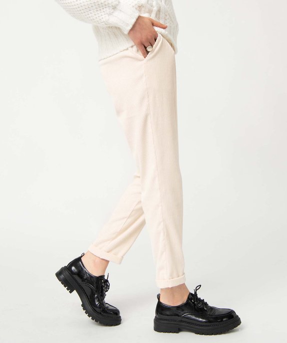 Pantalon femme en velours côtelé coupe large vue1 - GEMO(FEMME PAP) - GEMO