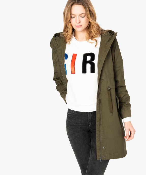 Parka femme fine mi-longue à capuche vue1 - GEMO(FEMME PAP) - GEMO