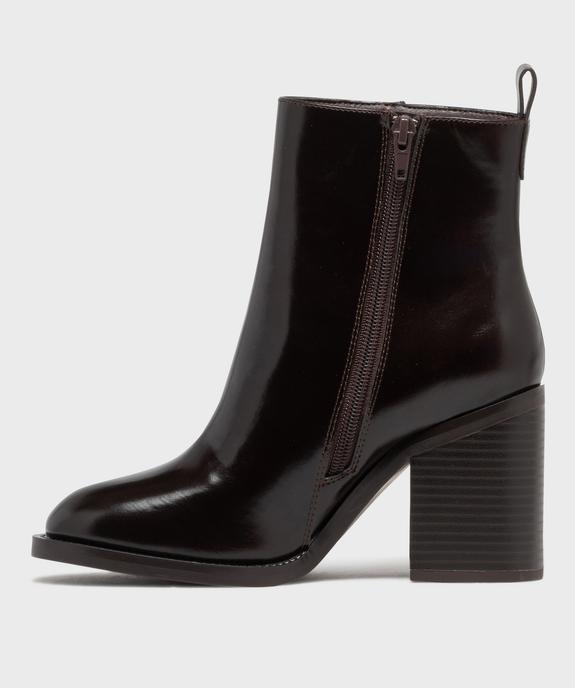 Boots à talon large et bout rond unies femme vue3 - FOLLOW ME - GEMO