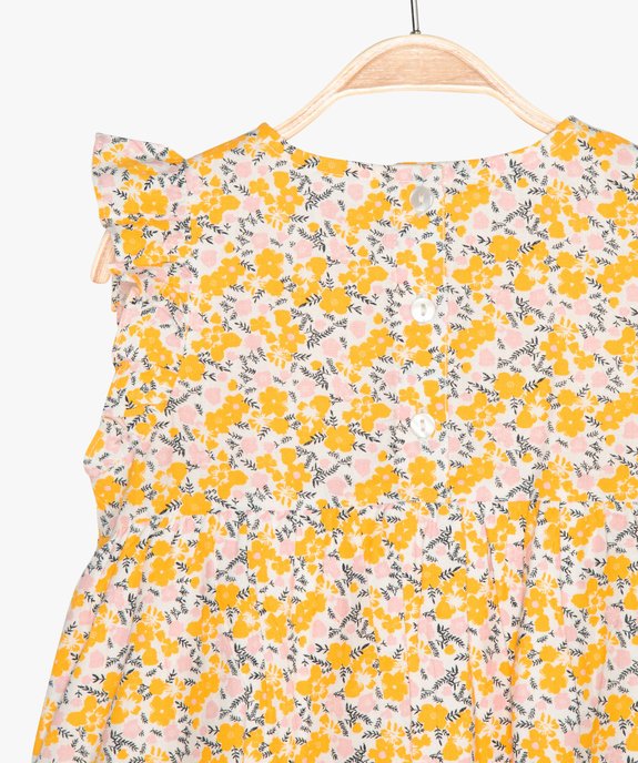 Robe bébé fille à motifs fleuris avec emmanchures à volants vue2 - GEMO(BEBE DEBT) - GEMO