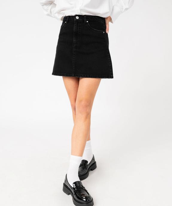Jupe en jean courte coupe trapèze femme vue2 - GEMO 4G FEMME - GEMO