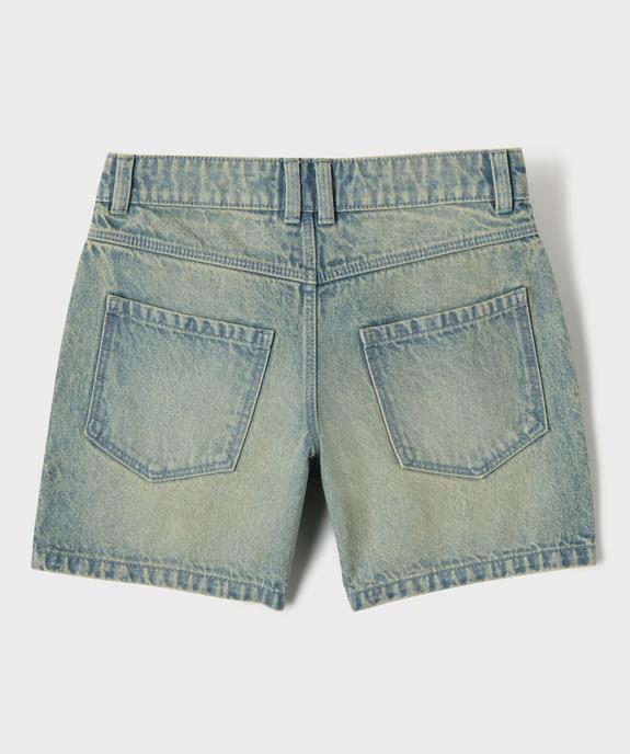 Short en jean délavé coupe large fille vue3 - GEMO (JUNIOR) - GEMO