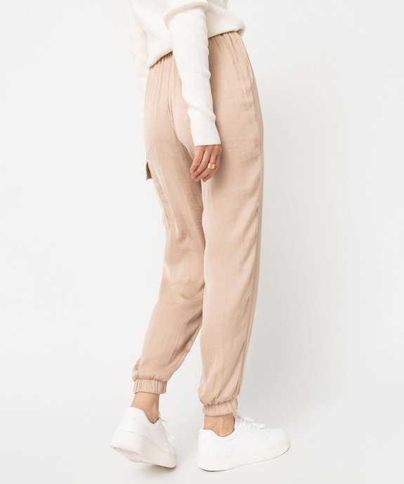 Pantalon cargo en matière satinée femme vue3 - GEMO(FEMME PAP) - GEMO