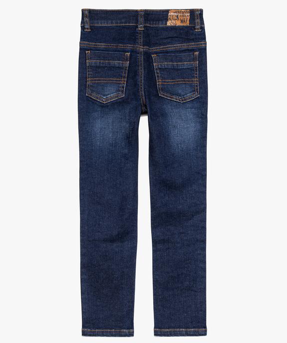 Jean garçon coupe slim avec bandes contrastantes sur les côtés vue3 - GEMO (ENFANT) - GEMO