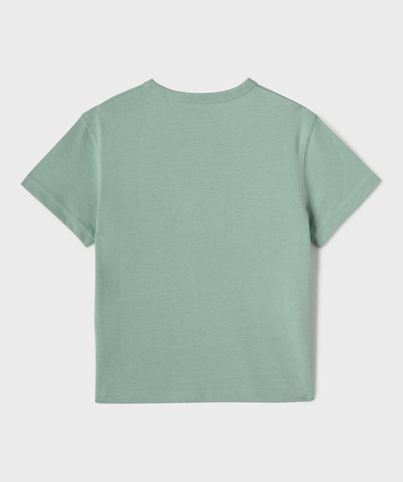 Tee-shirt manches courtes et col rond en coton épais garçon vue3 - GEMO 4G GARCON - GEMO
