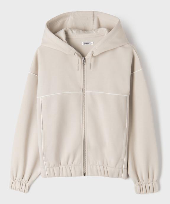 Sweat zippé à capuche fille vue1 - GEMO (JUNIOR) - GEMO