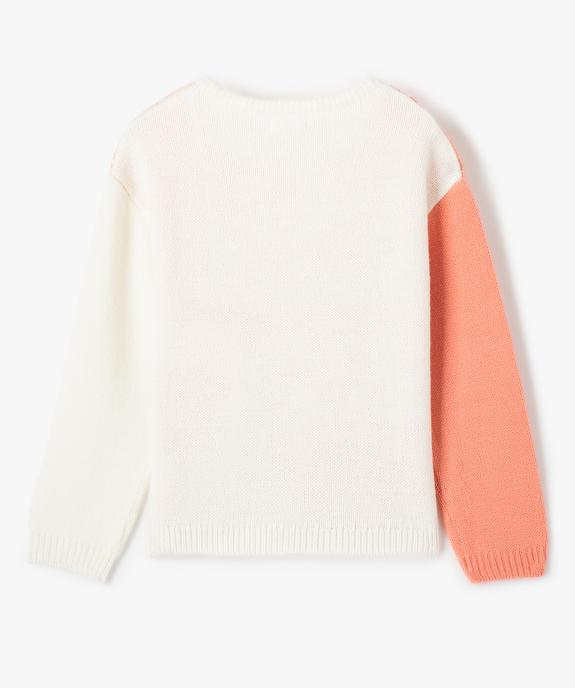 Pull en maille multicolore fille vue3 - GEMO (ENFANT) - GEMO