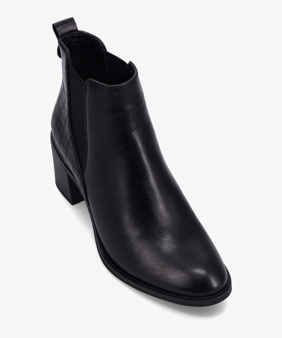 Boots femme à talon unies imitation croco vue6 - GEMO(URBAIN) - GEMO