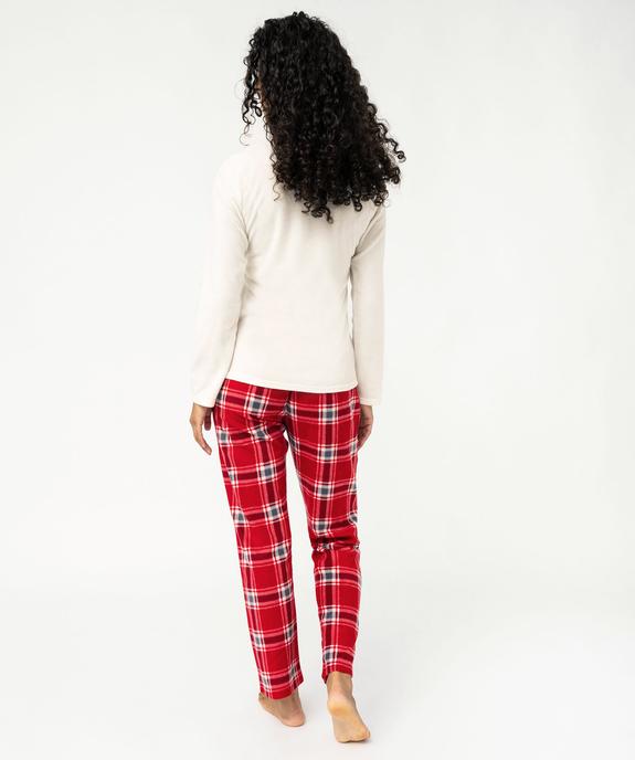 Pyjama de Noël en polaire douillete femme vue3 - GEMO(HOMWR FEM) - GEMO