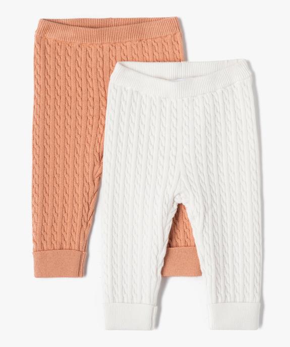 Pantalon en maille torsadée bébé (lot de 2) vue1 - GEMO(BB COUCHE) - GEMO