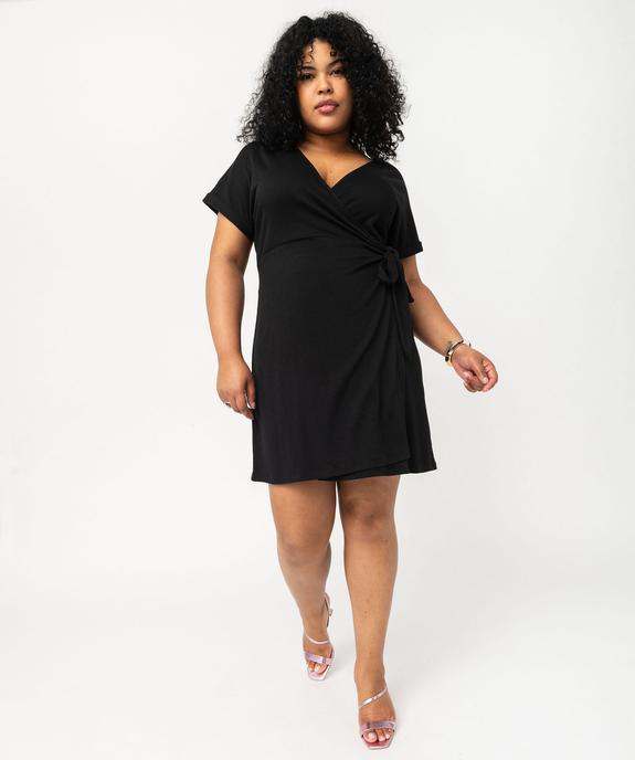 Robe portefeuille à manches courtes femme grande taille vue5 - GEMO 4G GT - GEMO